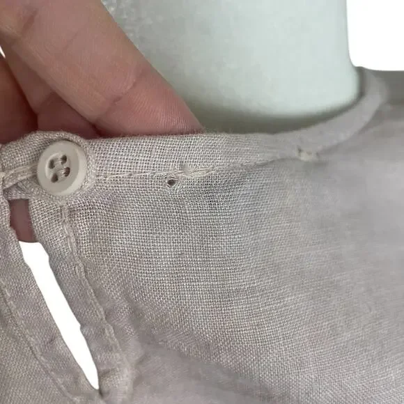 Francesca Bettini 100% Italian Linen Double Layer Bell sleeve Dress Medium NWT - Picture 9 of 12